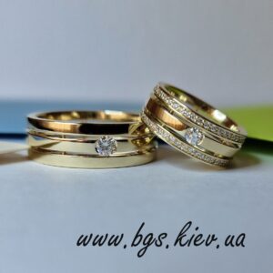 обручальные кольца с бриллиантами желтое золото